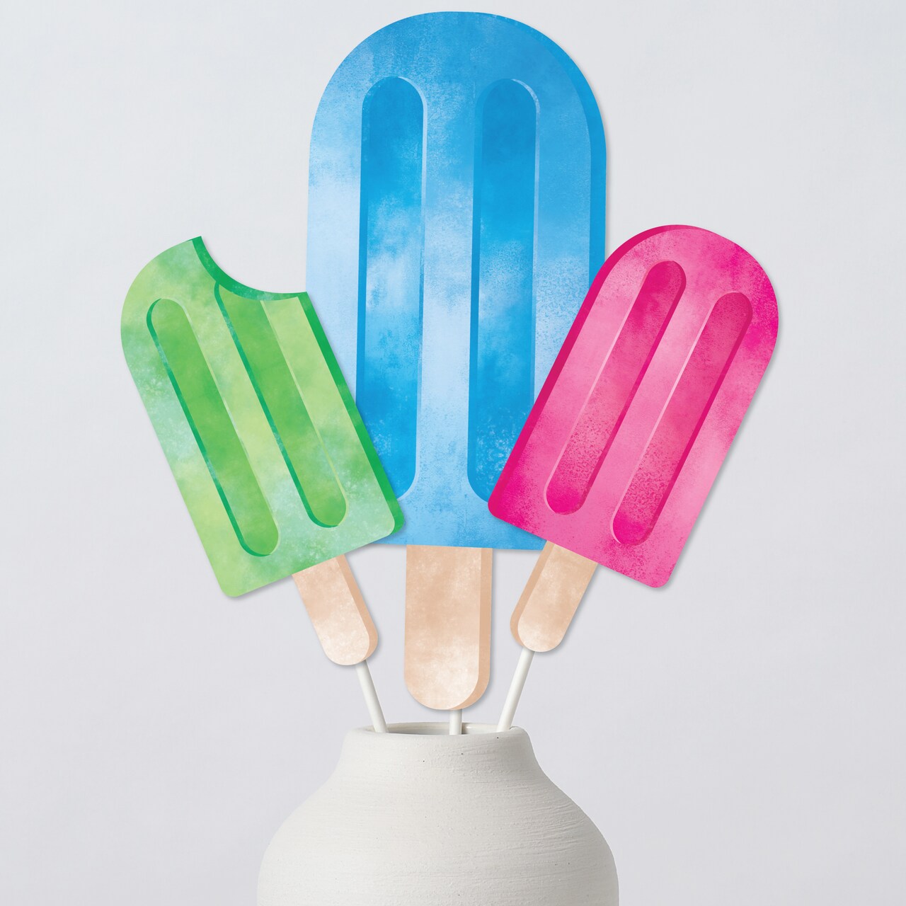 Big Dot of Happiness Popsicle Table Toppers Centerpiece Sticks, Summer Birthday Party Decorations for Pool Parties, Summer Table Decor - Set of 15